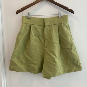 Zara Green High Waisted Shorts